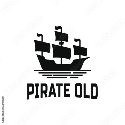Sailing ship logo design idea, pirate old logo design