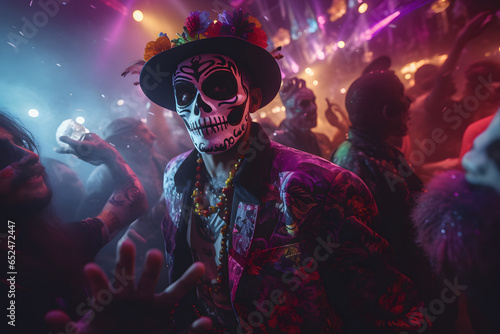 Vibrante Celebración: La Fiesta del Día de los Muertos en México, IA Generativa