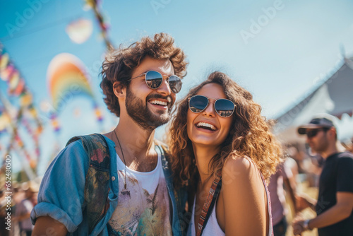 Stylish couple enjoying music at concert s