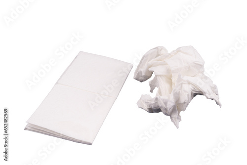 new and one used paper handkerchiefs