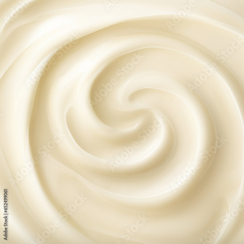 Close up of a mayonnaise cream swirl. 3d render.