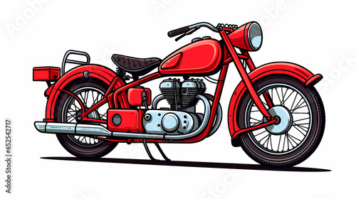 Hand drawn cartoon motorcycle illustration 