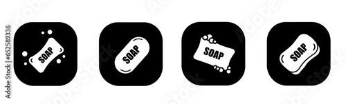 Soap icon in flat. A soap icon design. Stock vector.