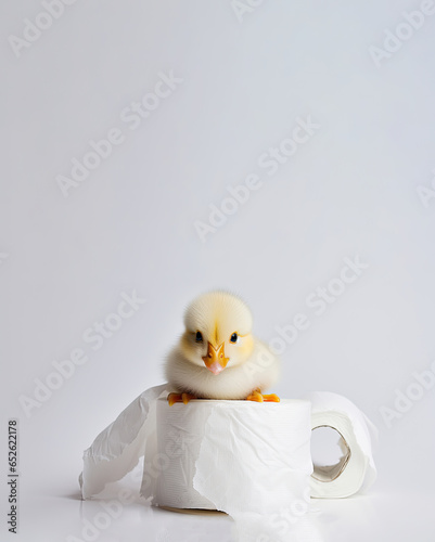 duckling on a toalet paper