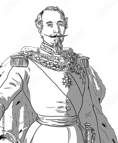 Napoleon 3 in coronation costume, 1808-1873, based on Franz Xaver Winterhalter's painting, 1855