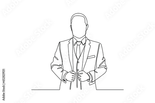 Businessman getting rady for presenting. Businessman minimalist concept, Flat design concept of Businessman with different poses. Vector cartoon character design set. 