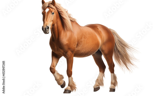 Peruvian Paso Red Horse in Portrait Isolated on Transparent Background PNG. Generative AI