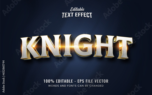 3d knight editable text effect Premium Vector