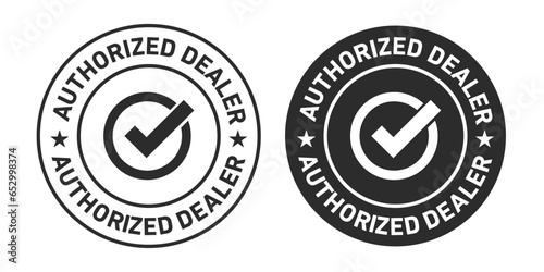 Authorized Dealer rounded vector symbol set on white background