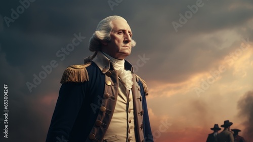 Portrait of president George Washington.generative ai 