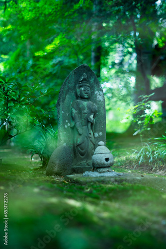 日本の美しい地蔵、森、森林、自然、神様、日本、美しい、神秘、夏、Japanese beautiful Jizo, forest, woodland, nature, God, Japan, beautiful, mysterious, summer,