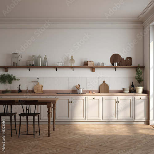 Kitchen interior mockup, kitchen interior wall mockup, georgian style kitchen mockup, empty wall mockup