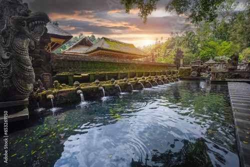 Holy spring water in temple pura Tirtha Empul inTampak, Bali, Indonesia 