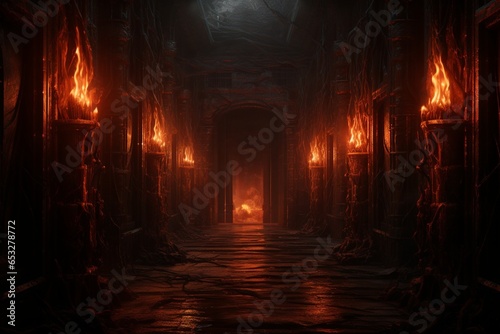 Hell's Gates, Halloween's Abyssal Entrance, Fiery Portals to the Realm of Demons, Where Malevolence and Torment Prevail