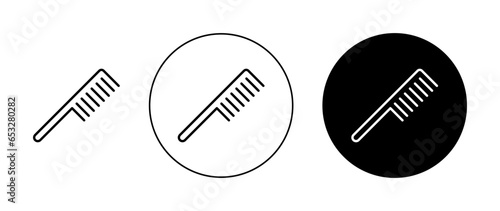 Hairdresser comb vector icon set in black color. Suitable for apps and website UI designs