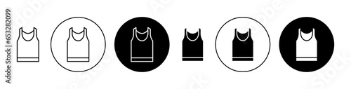 Sleeveless shirt vector icon set in black color. Suitable for apps and website UI designs