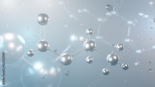 ethyl formate molecular structure, 3d model molecule, ester, structural chemical formula view from a microscope