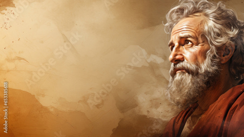 Background illustration of Apostle Paul the zealous preacher and author of New Testament epistles Generative AI