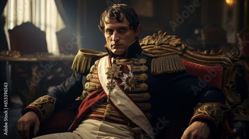 Portrait of emperor Napoleon Bonaparte.generative ai 