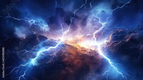 effect lightning collision powerful illustration energy explosion, electric background, power light effect lightning collision powerful
