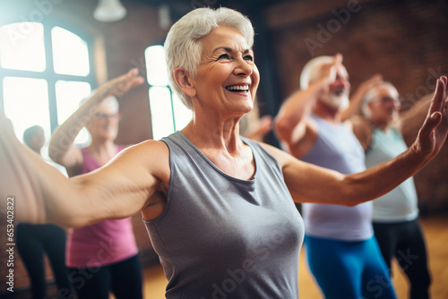 Active Aging: Older Adults Enjoying a Fitness Class
