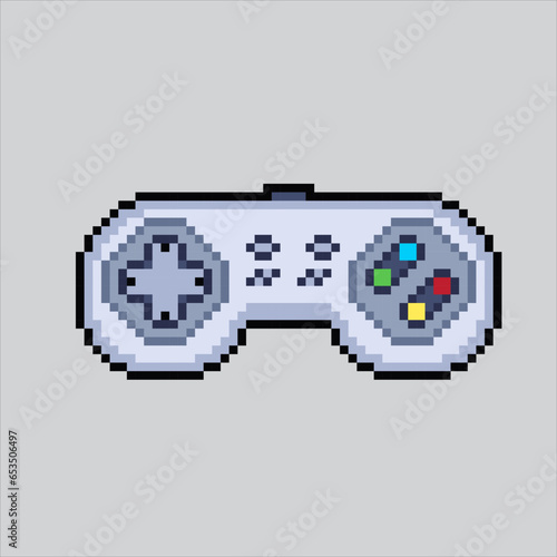 Pixel art illustration Joystick. Pixelated Joystick. Console joystick controller icon pixelated for the pixel art game and icon for website and video game. old school retro.