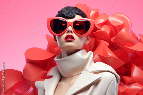 3D portrait of a high fashion woman