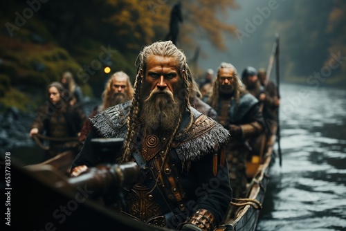 legendary Viking warriors, their longships, battles, and Norse mythology,Generated with AI