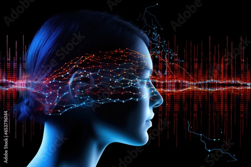 Electroencephalogram (EEG): Image of EEG brain activity in a person during concentration