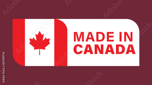 Made In Canada Label Banner Isolated on Monochrome Background