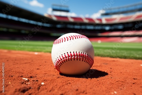 Dirty baseball. Background with selective focus and copy space