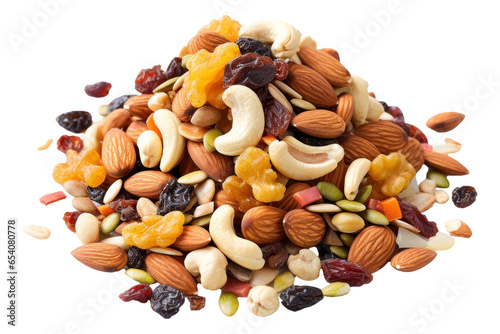 pile of trail mix isolated.