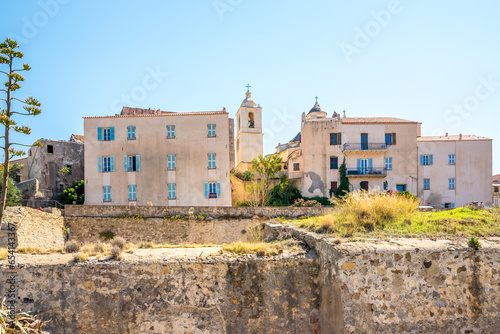 View at the Buildings in Citadela of Calvi town in Corsica - France