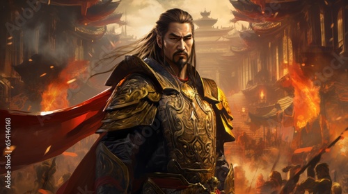 Portrait of emporer Qin Shi Huang.generative ai 