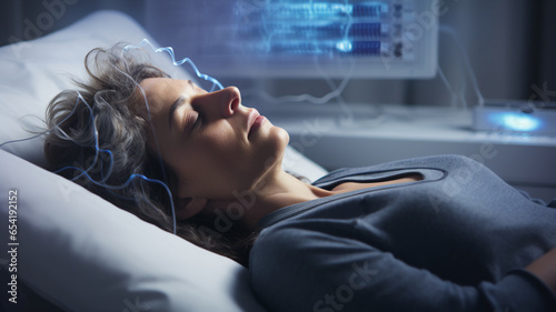Polysomnography sleep study of body functions medical health check nap diagnose sleep disorders
