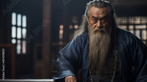 Portrait of teacher Confucius.generative ai 