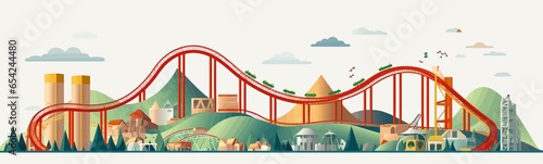 roller coaster vector flat minimalistic isolated vector style illustration