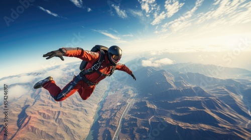 Skydiver enjoy in free fall