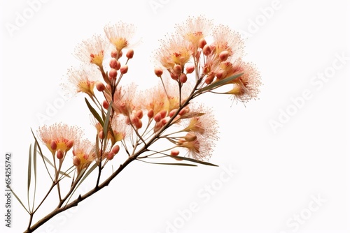 A single gum flower branch with no background. Generative AI
