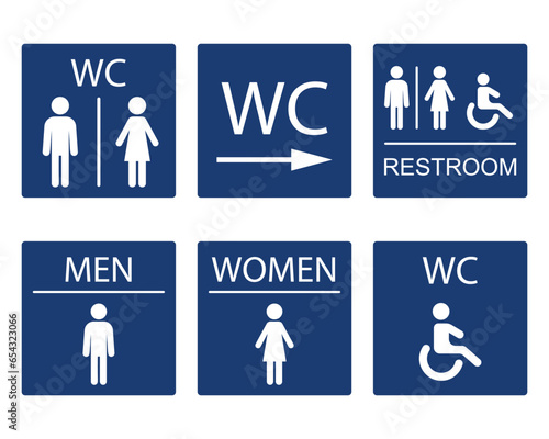 Set of toilet icon vector illustration. Restroom on isolated background. WC sign concept.
