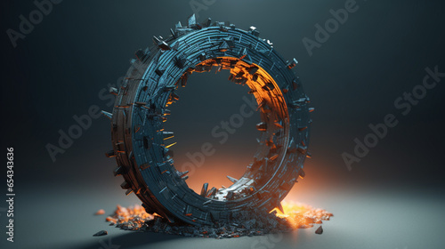 Piekielny pierścień projektowy - cykl energetyczny 3d - Infernal design ring - 3d energy cycle - AI Generated