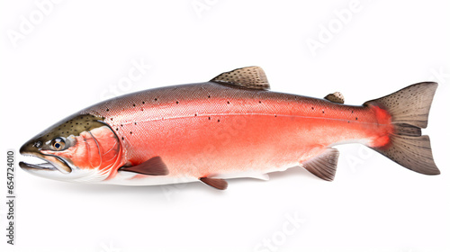 red trout on a white background - fresh fish on white background