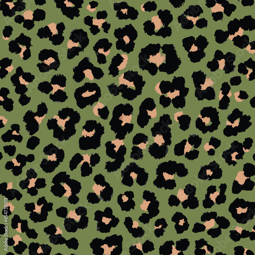 seamless green leopard abstract background