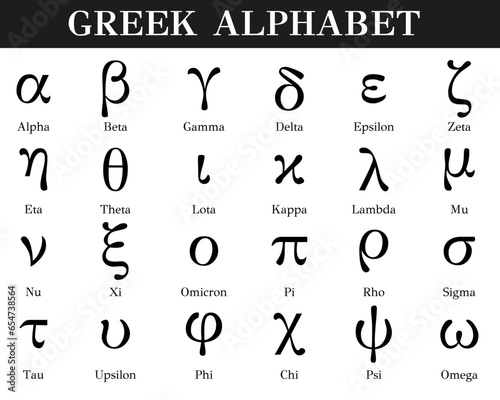 Greek alphabet, Greek letter, greek font, vector