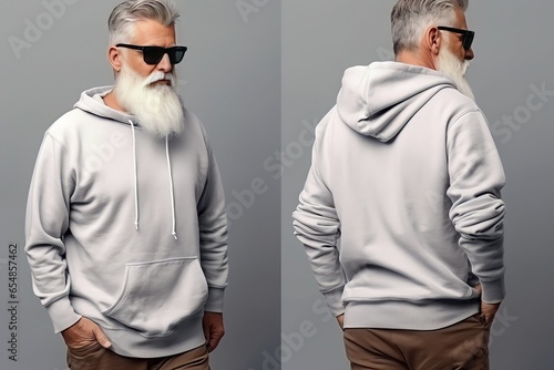 old men long sleeve hoodie sweatshirt mockup