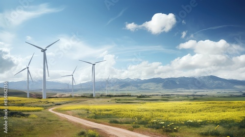 Spring in South Africa wind turbines in bloom