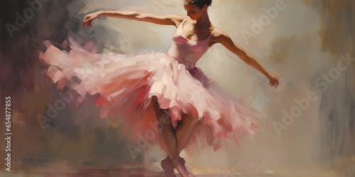 AI Generated. AI Generative. Classic ballerina dancing background. Painting drawing graphic art. Graphic Art