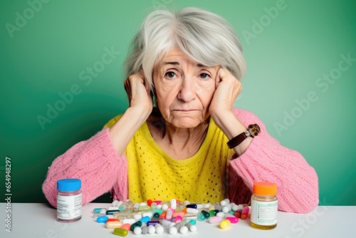Anciana triste y desorientada ante la medicación