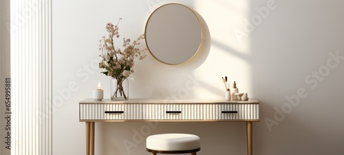 elegant minimalistic vanity stool interior home bathroom, ai