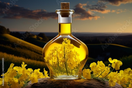 oil bottle, refined rapeseed oil. Generative AI